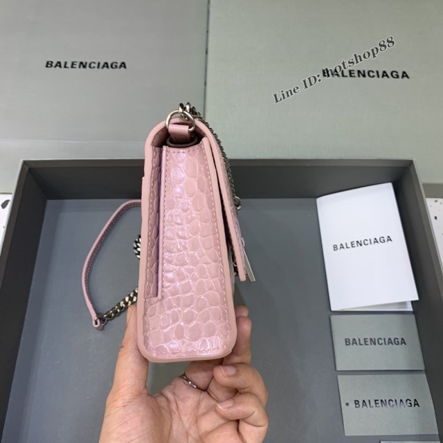 Balenciaga專櫃爆款鱷魚紋鏈條包女士肩背包 巴黎世家沙漏鏈條斜挎包 fyj1882